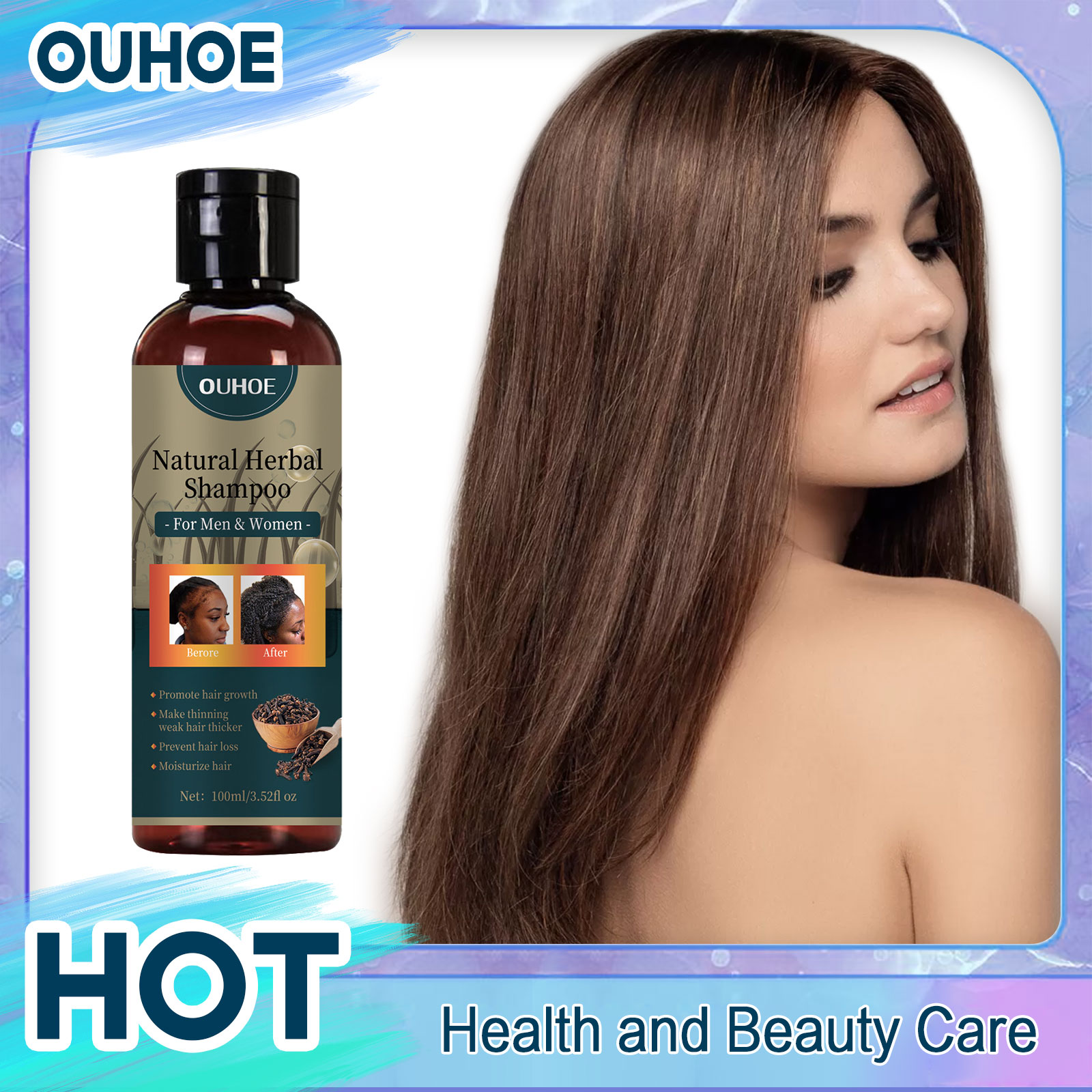 OUHOE Hair Growth Shampoo Anti - Hair Care Dandruff ulasan dan harga