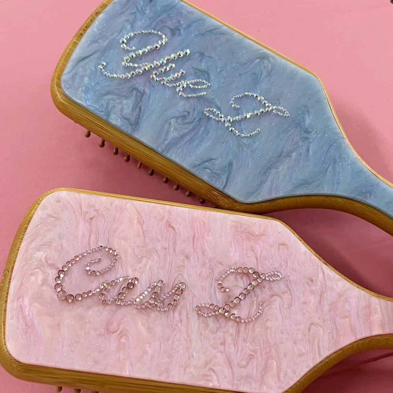 Rhinestone Name Hair Brush Per - Hair Care Names ulasan dan harga