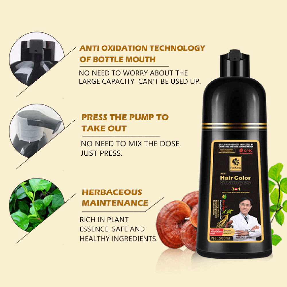 3 In 1 Instant Coloring Shampo - Hair Care Herbal ulasan dan harga