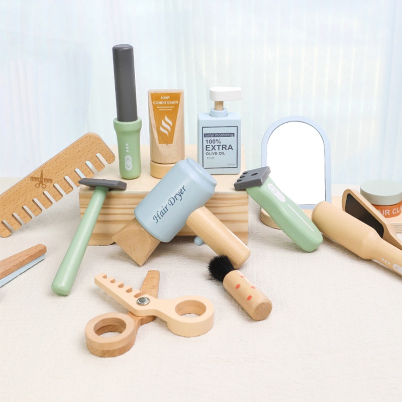 Wooden Pretend Hairdressing Ma - Hair Care Kit ulasan dan harga