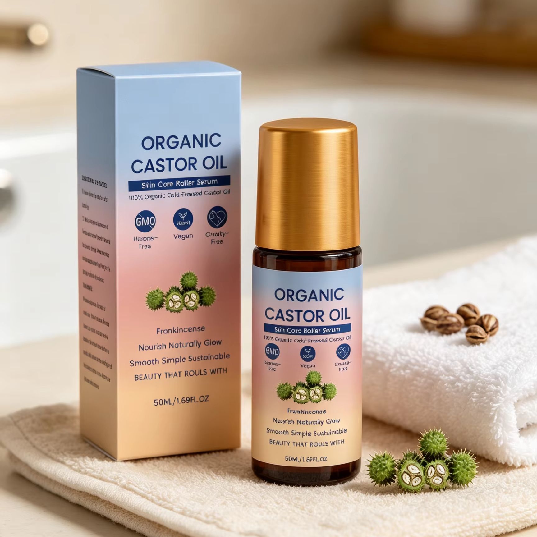 Organic Castor Oil Roll-On Col - Castor Oil Cold Press ulasan dan harga