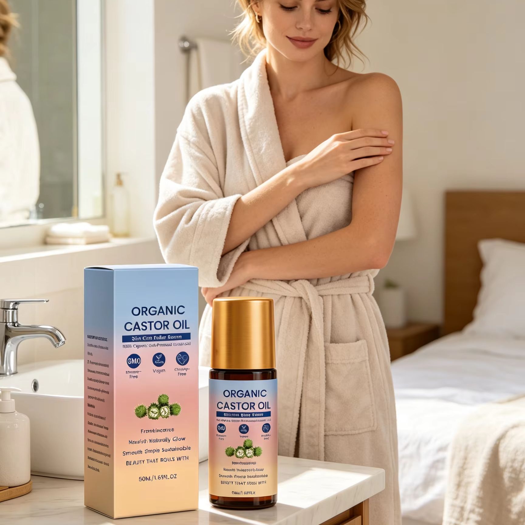 Organic Castor Oil Roll-On Col - Castor Oil Cold Press ulasan dan harga